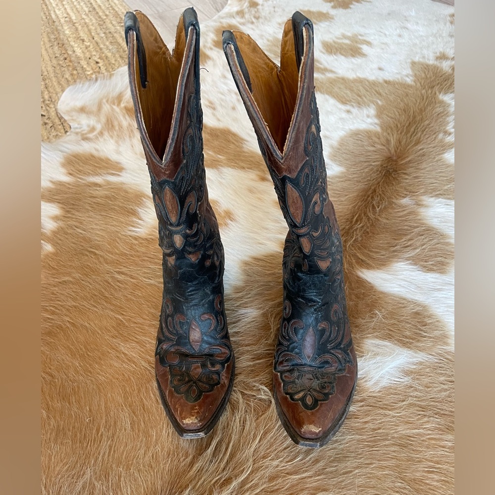 Old Gringo real leather women's boots one and a half inch wooden heel